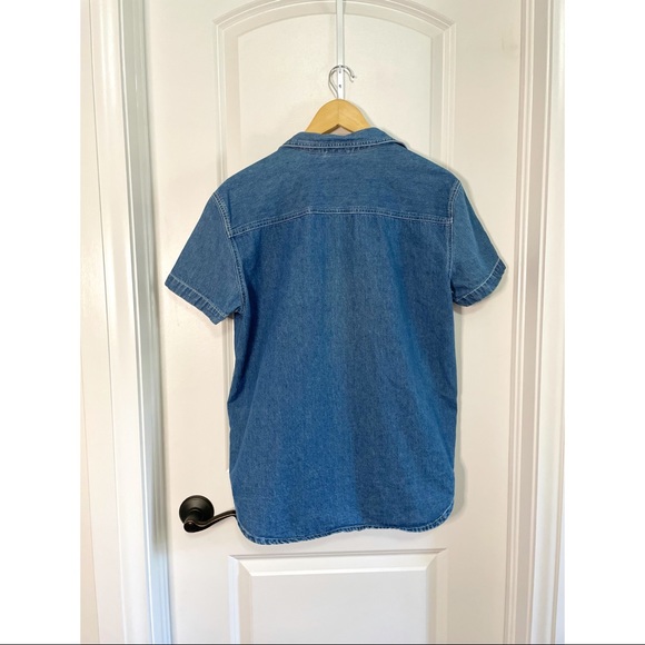 Vintage Embroidered Floral Denim Shirt - Size Small (Fits Medium/Large) - Picture 4 of 5